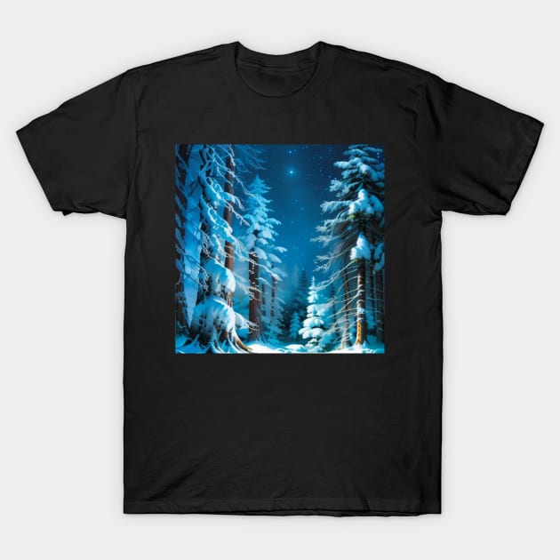 Starry Night in the Forests of Icewind Dale DND Classic T-Shirt by CursedContent